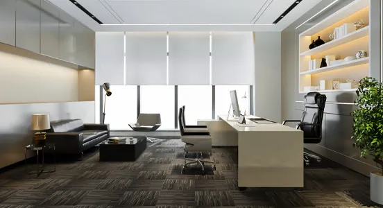 Custom office window shades installation in Qatar