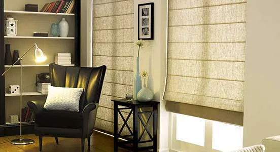 Custom Roman window blinds installation in Doha Qatar