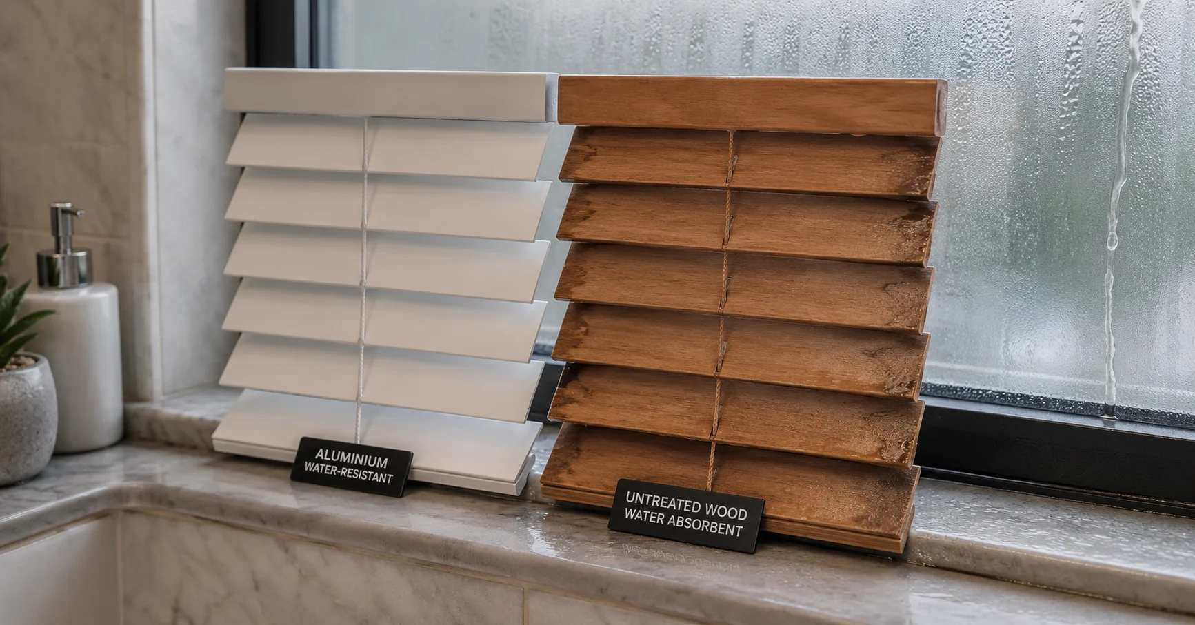 comparison of aluminium and untreated wood water absorbent