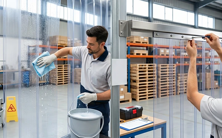 pvc-strip-curtain-cleaning