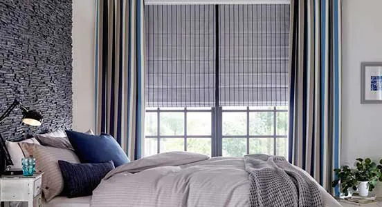 Luxury Roman blinds for living room interiors in Doha Qatar